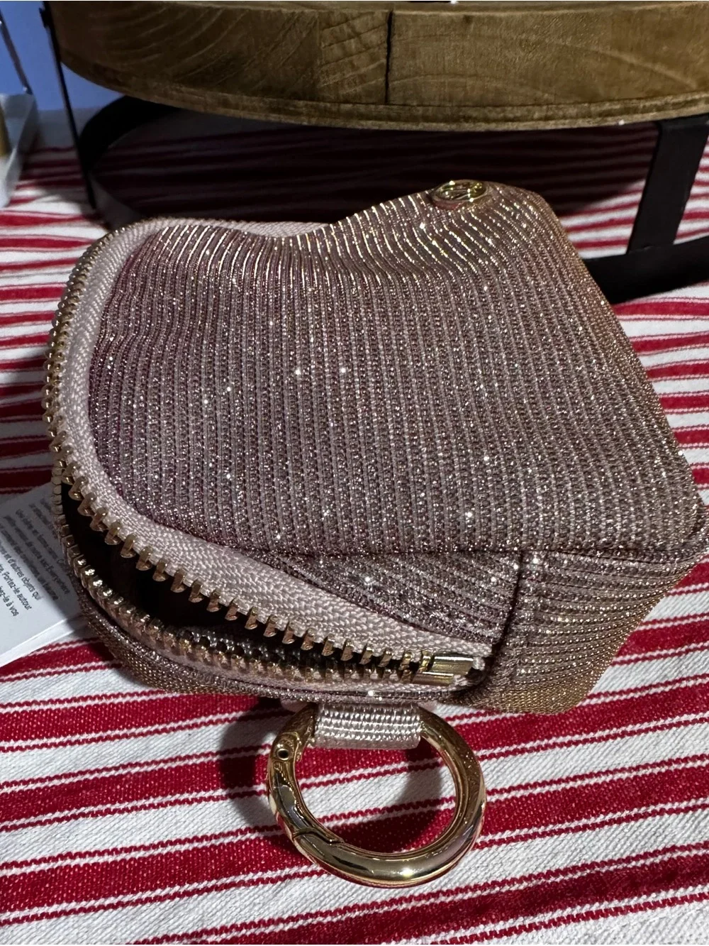 Lululemon Zipper Pouch water bottle Sparkle Rose / Gold Women's Pink NWT